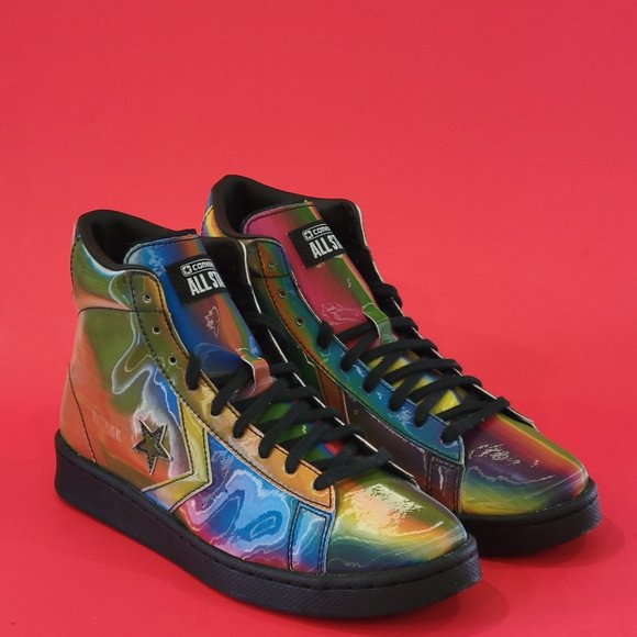 Converse Pro Leather High 'Spectrum' Iridescent Unisex Sneakers 170494C NWT